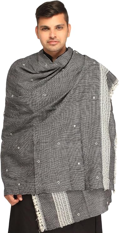 exotic india 男士披肩 kutch 编织边